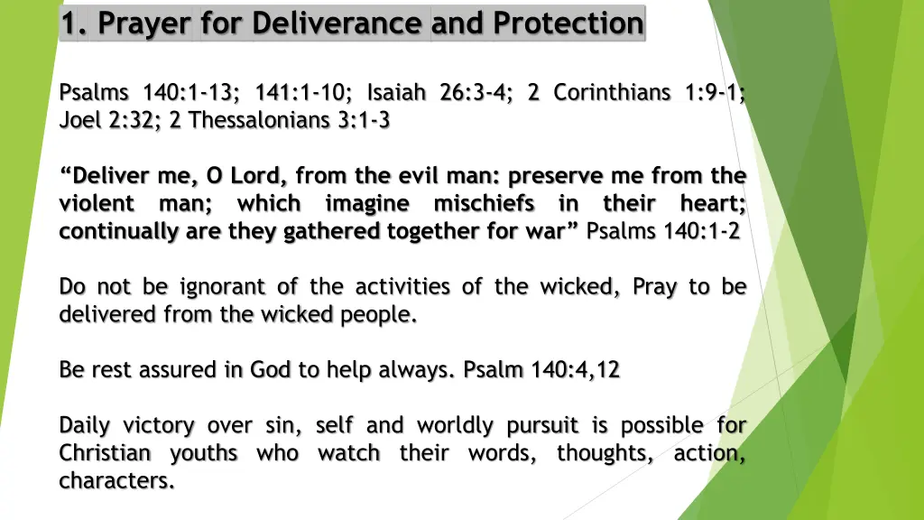 1 prayer for deliverance and protection