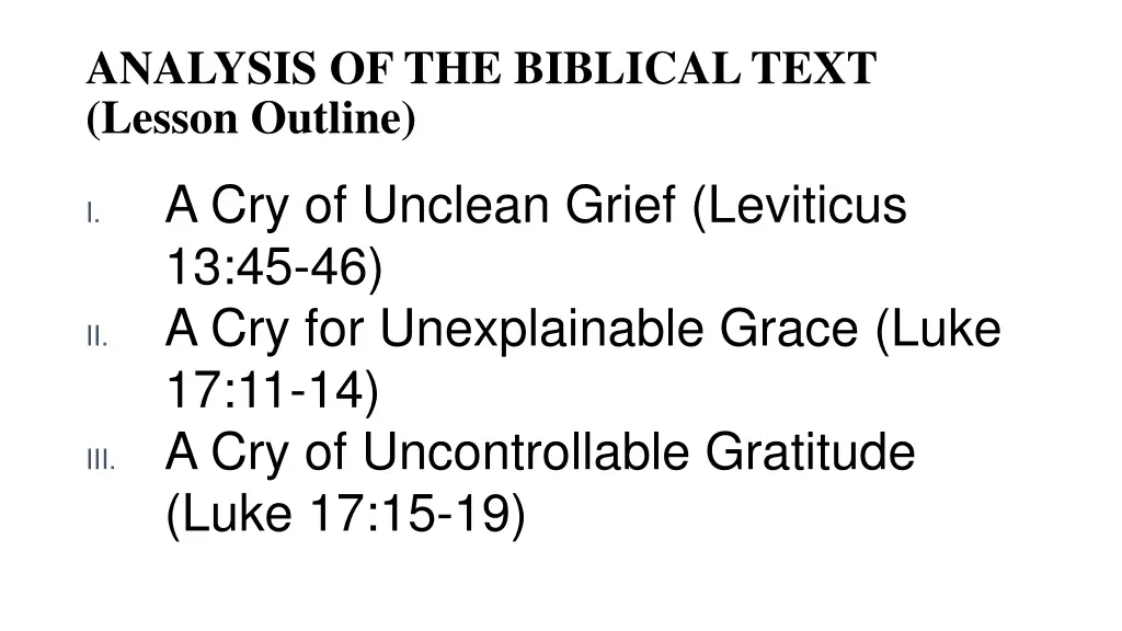 analysis of the biblical text lesson outline
