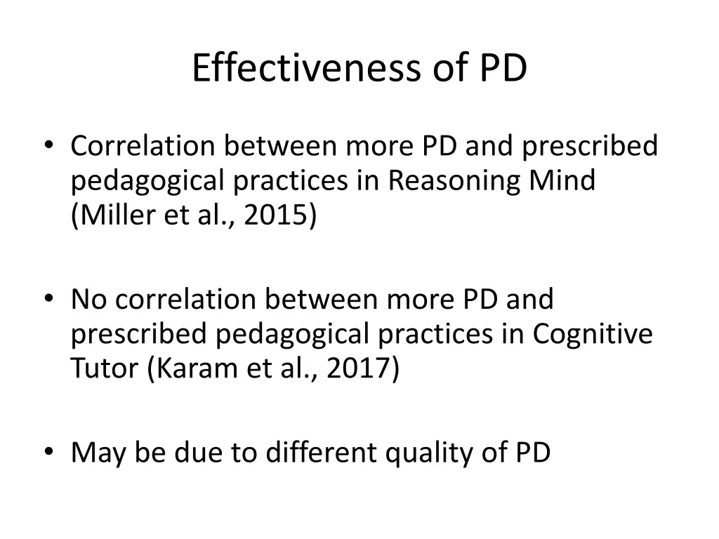 effectiveness of pd