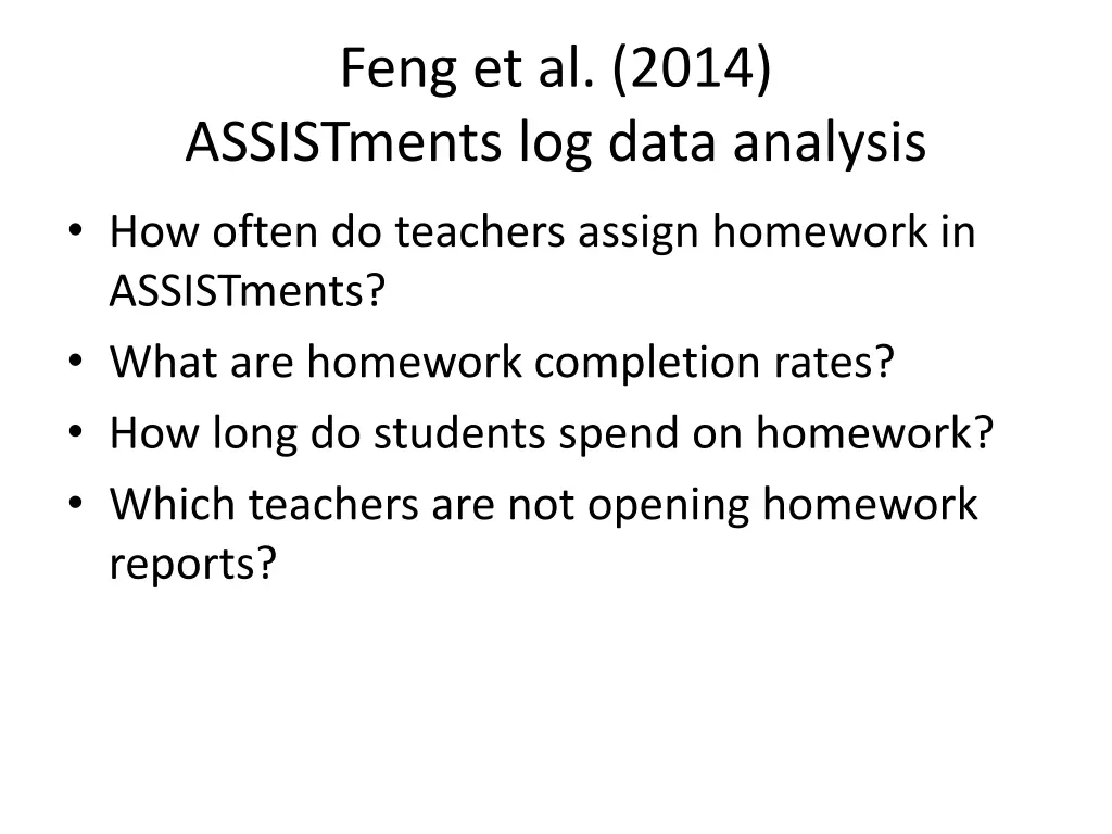 feng et al 2014 assistments log data analysis