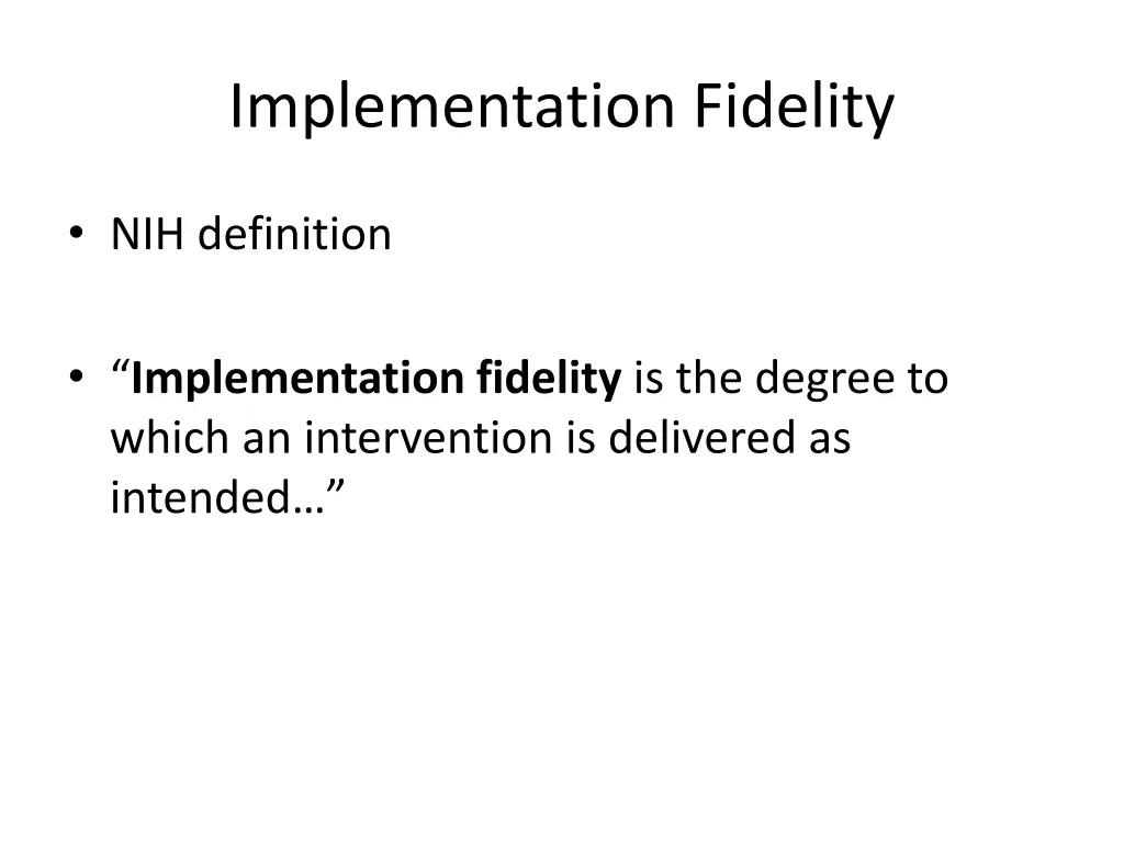implementation fidelity