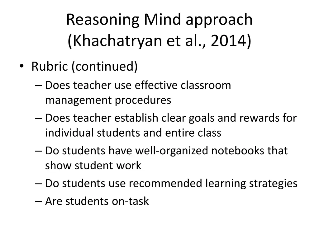 reasoning mind approach khachatryan et al 2014 2