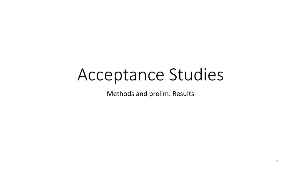 acceptance studies