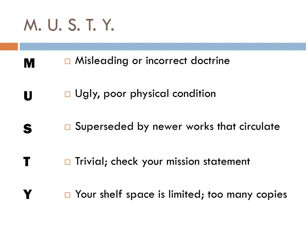 m u s t y