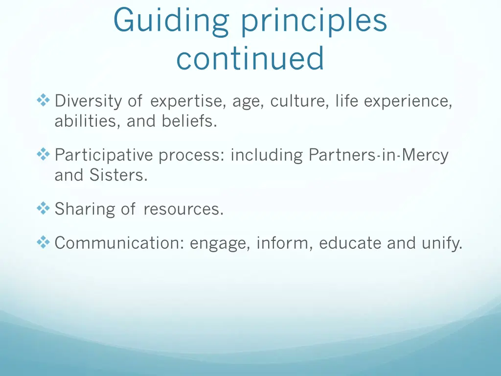 guiding principles continued