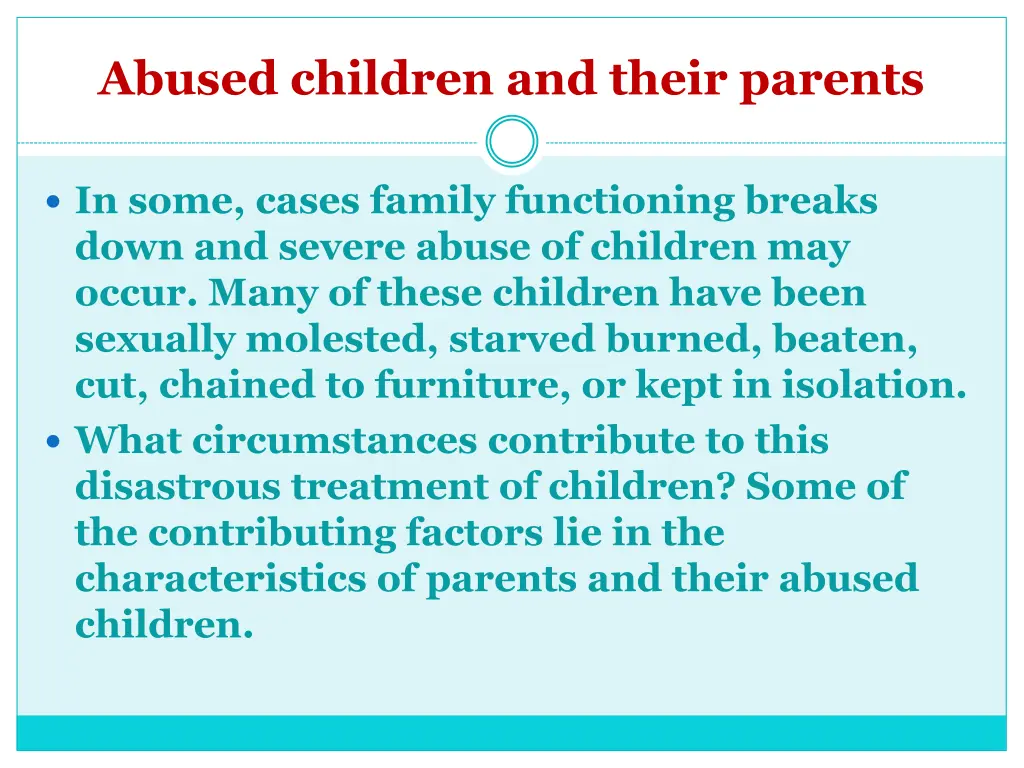 abused children and their parents