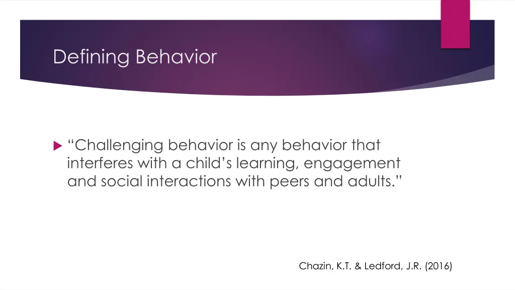 defining behavior