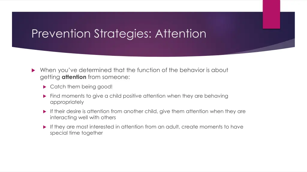 prevention strategies attention