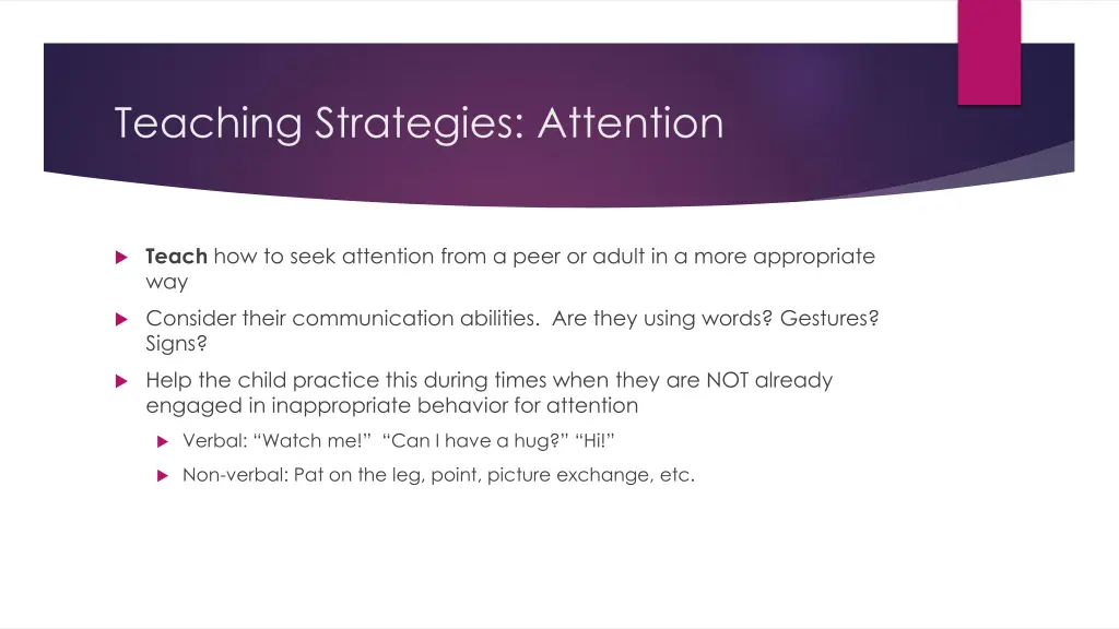teaching strategies attention