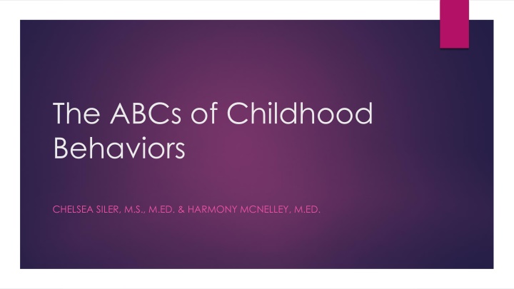 the abcs of childhood behaviors