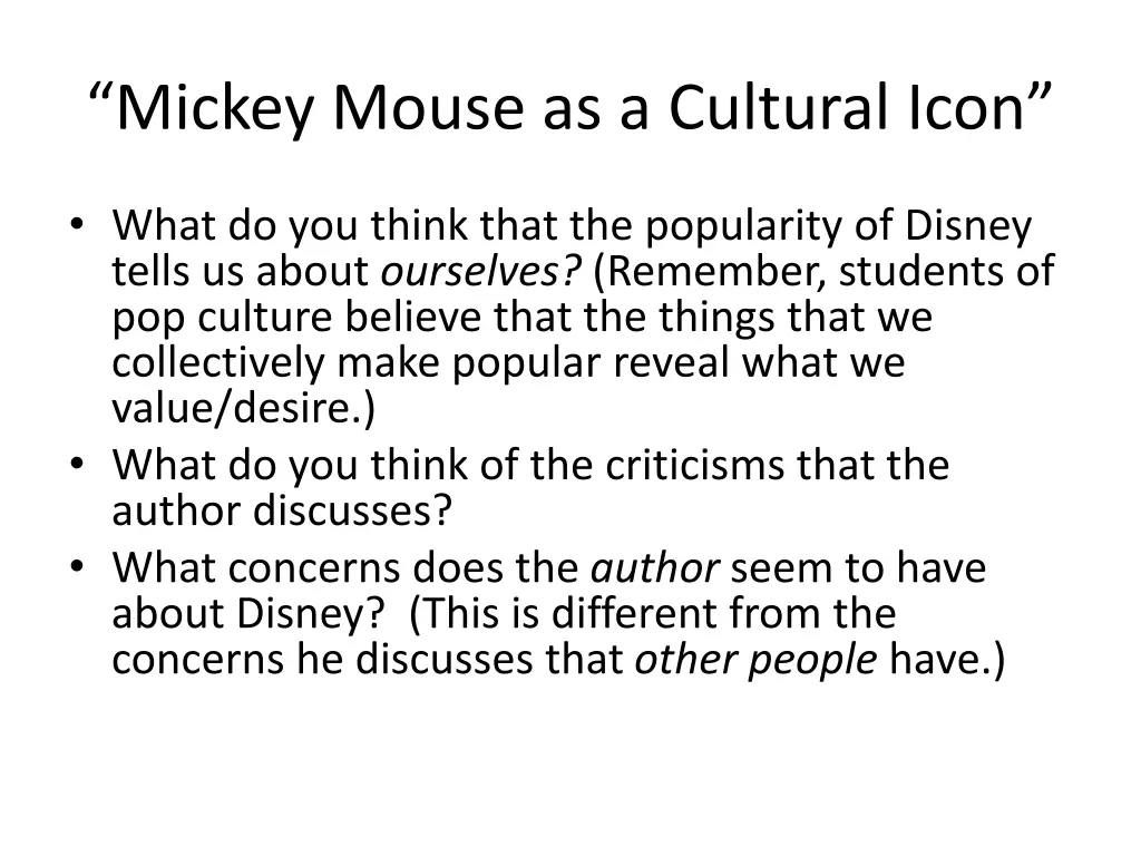 mickey mouse as a cultural icon