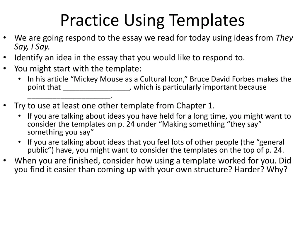 practice using templates we are going respond
