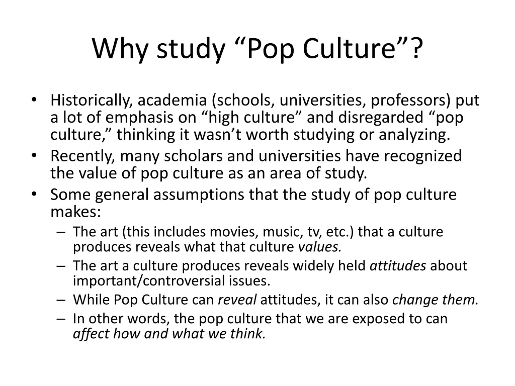 why study pop culture