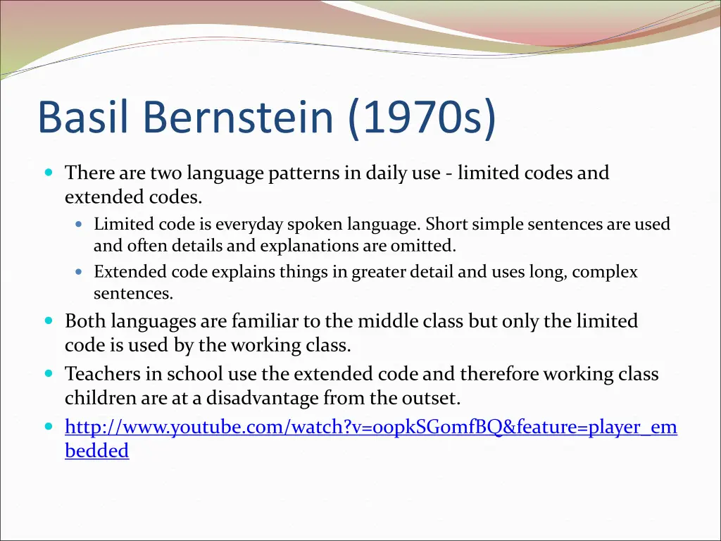 basil bernstein 1970s
