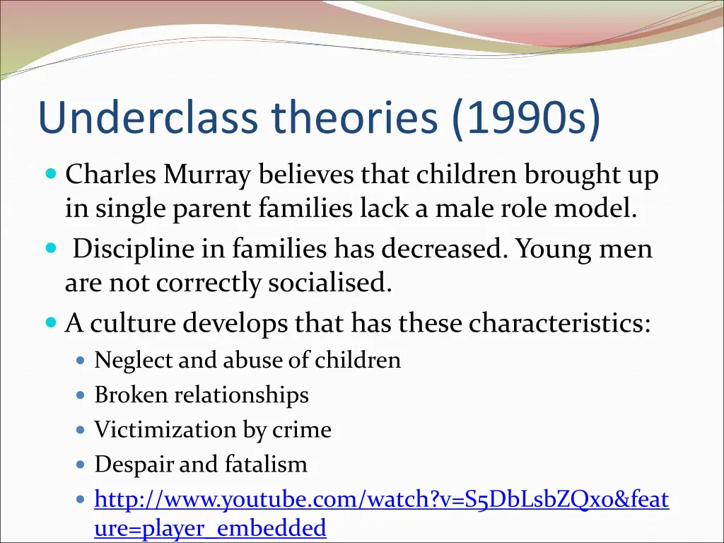 underclass theories 1990s