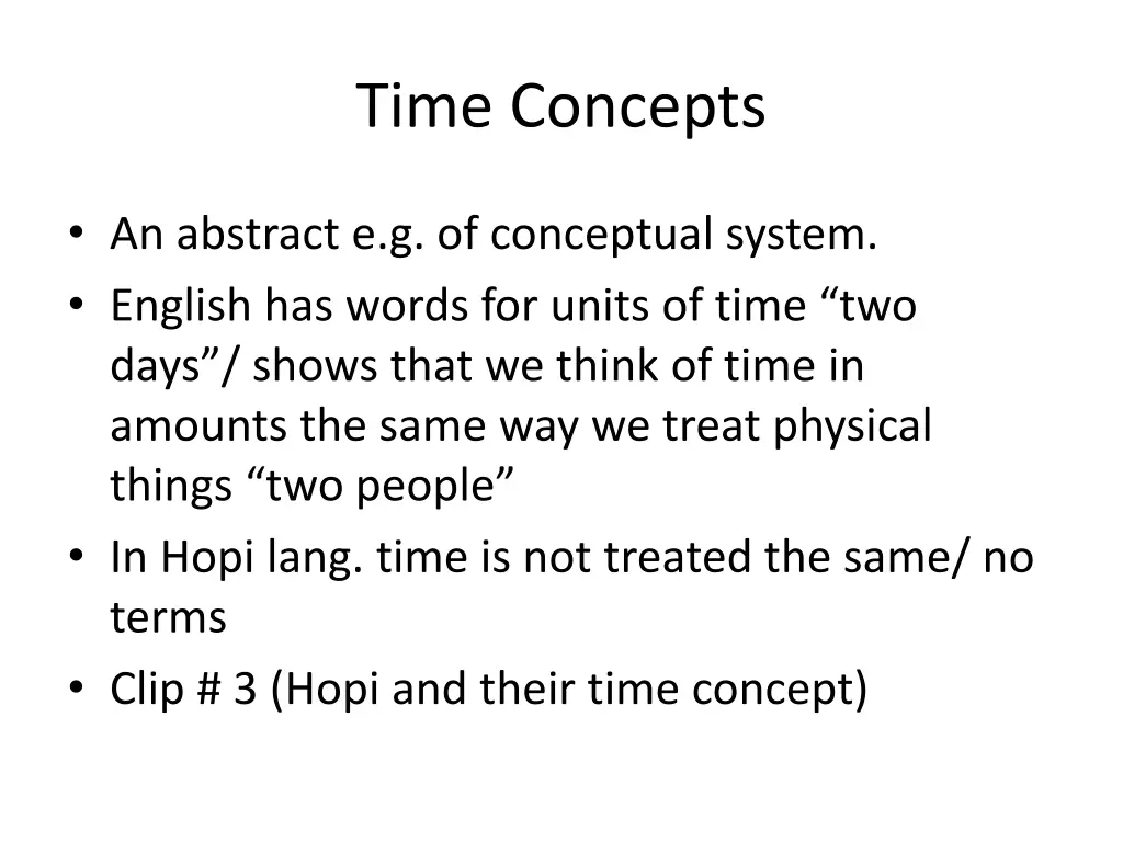 time concepts