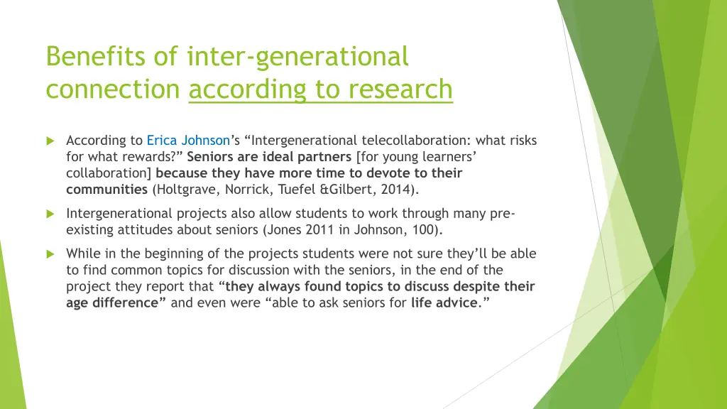 benefits of inter generational connection
