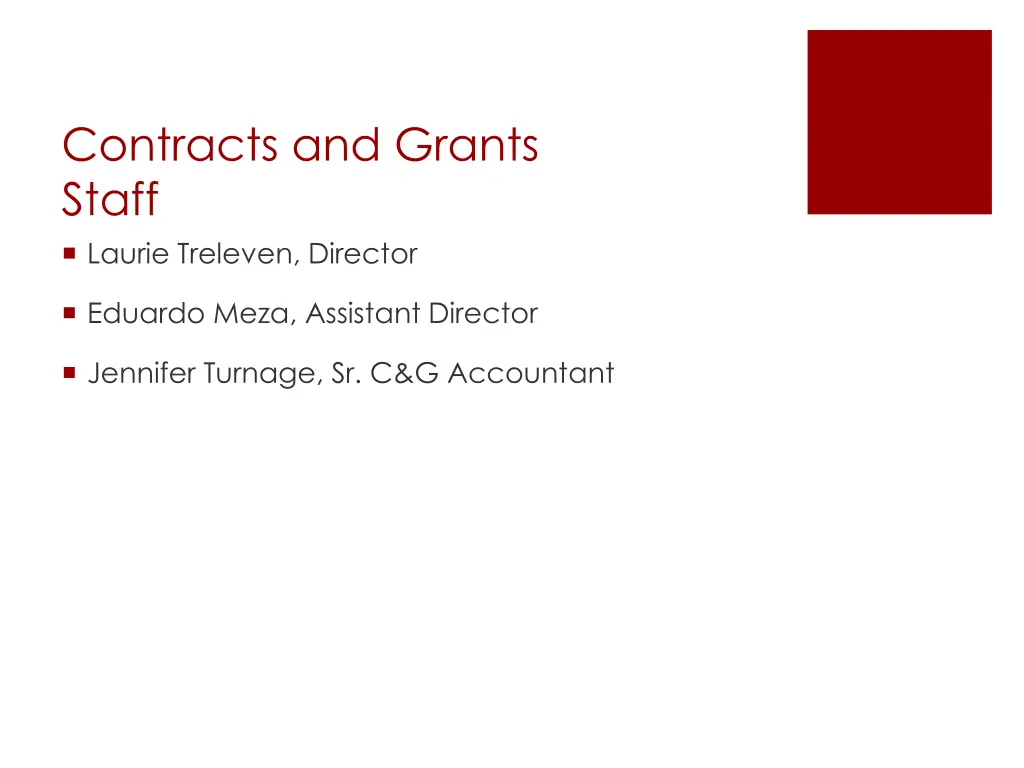 contracts and grants staff laurie treleven