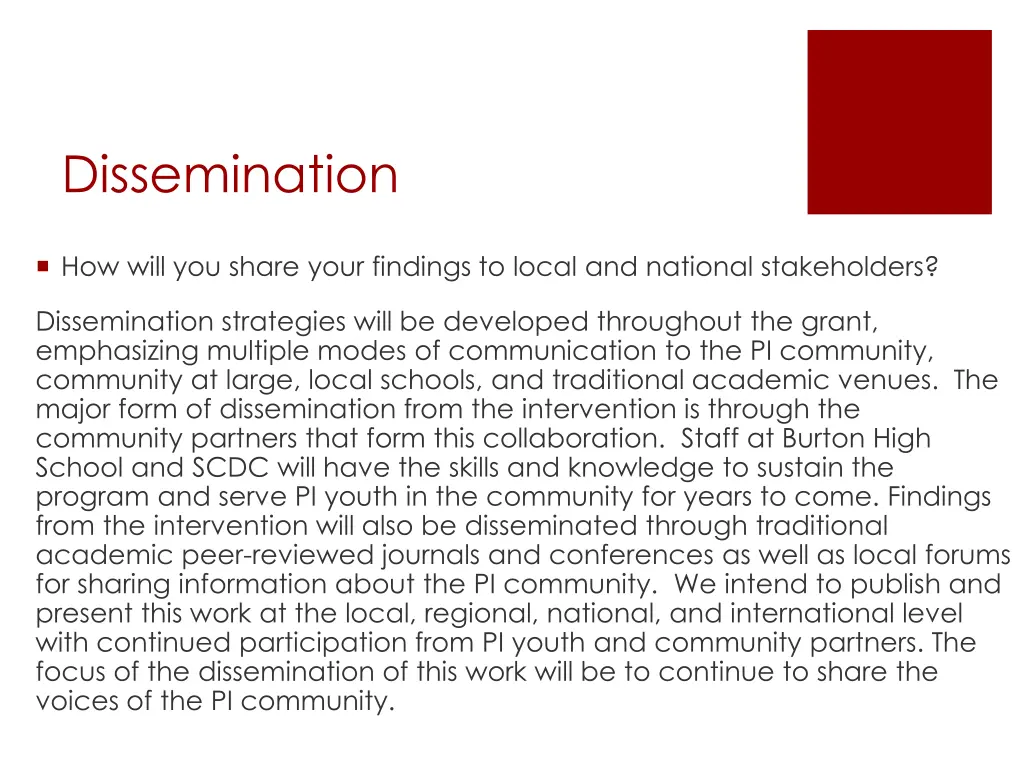 dissemination