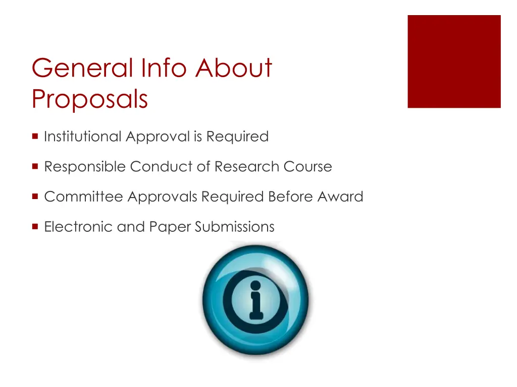 general info about proposals
