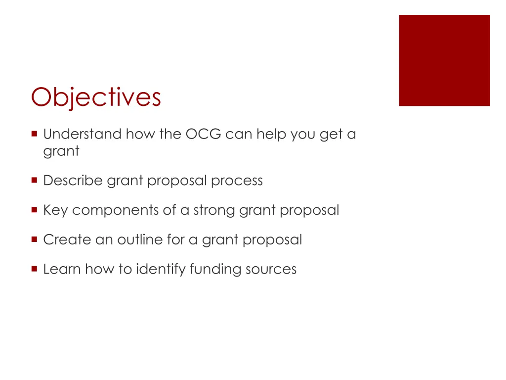 objectives