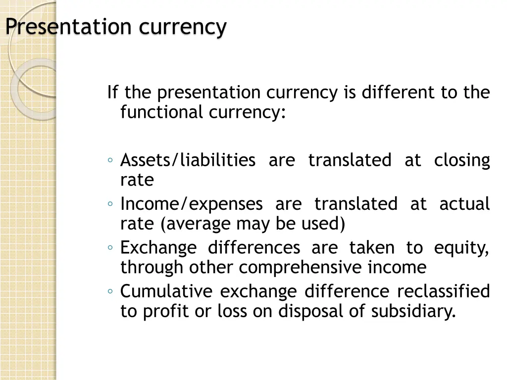 presentation currency