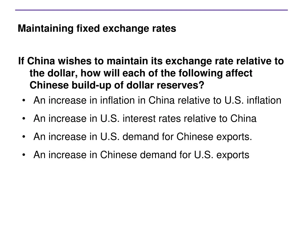 maintaining fixed exchange rates