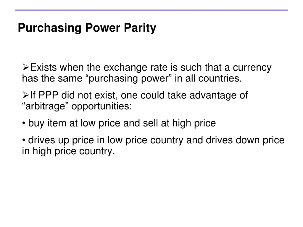 purchasing power parity