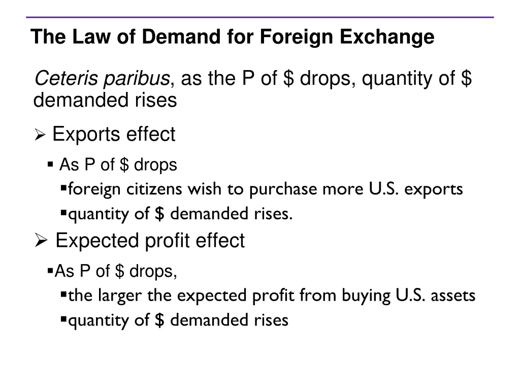the law of demand for foreign exchange