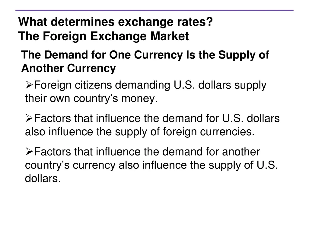 what determines exchange rates the foreign