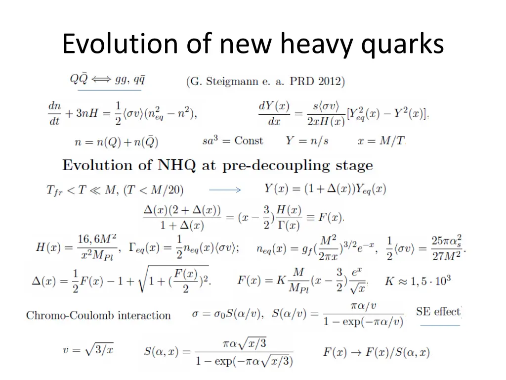 evolution of new heavy quarks