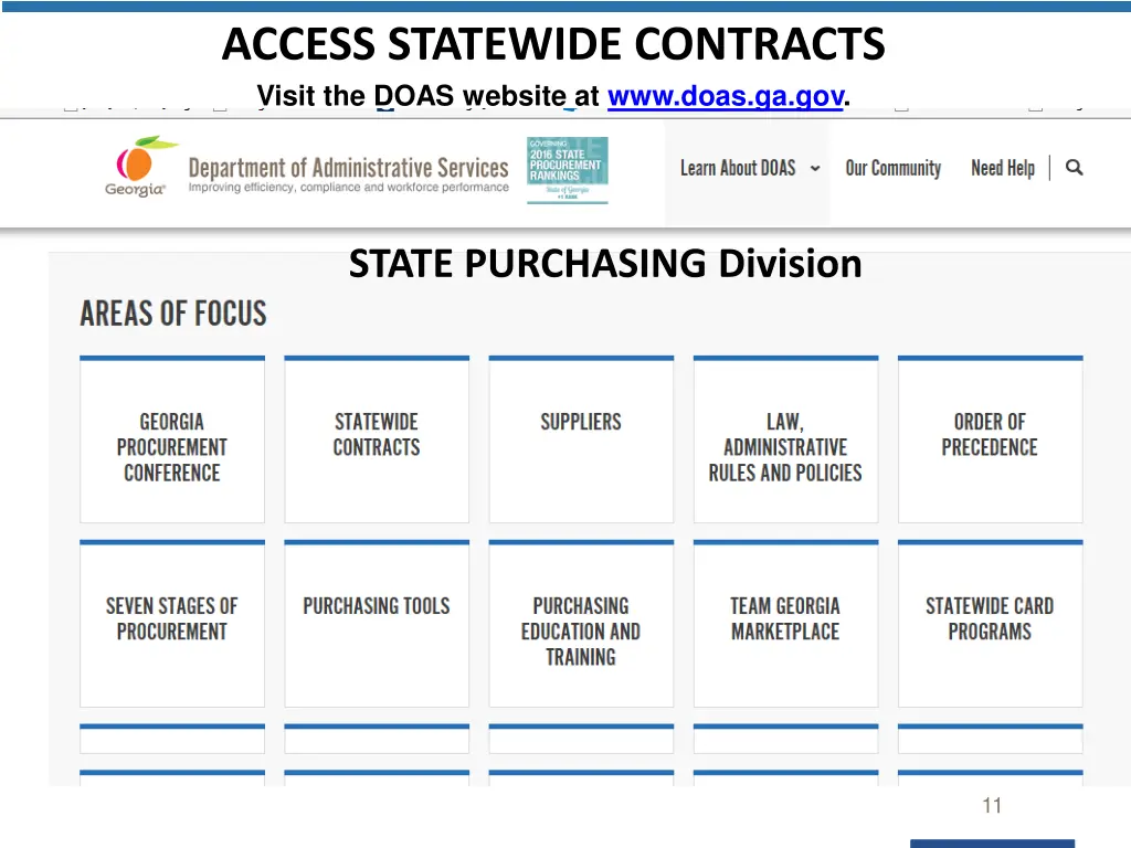 access statewide contracts visit the doas website