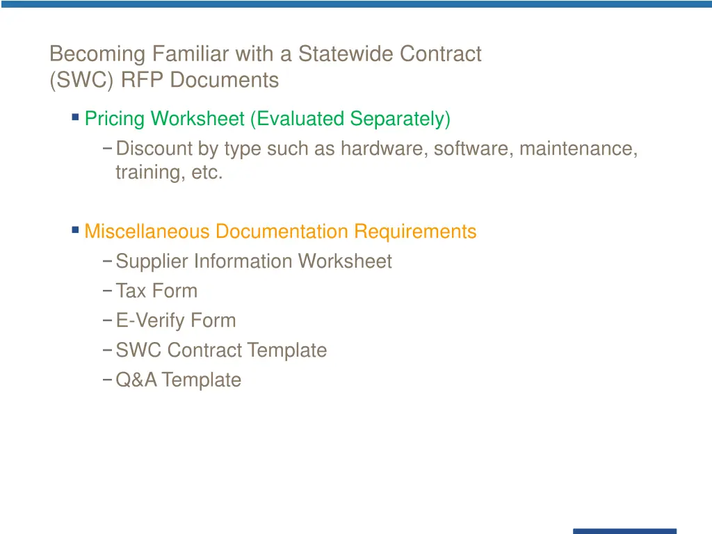 becoming familiar with a statewide contract 1