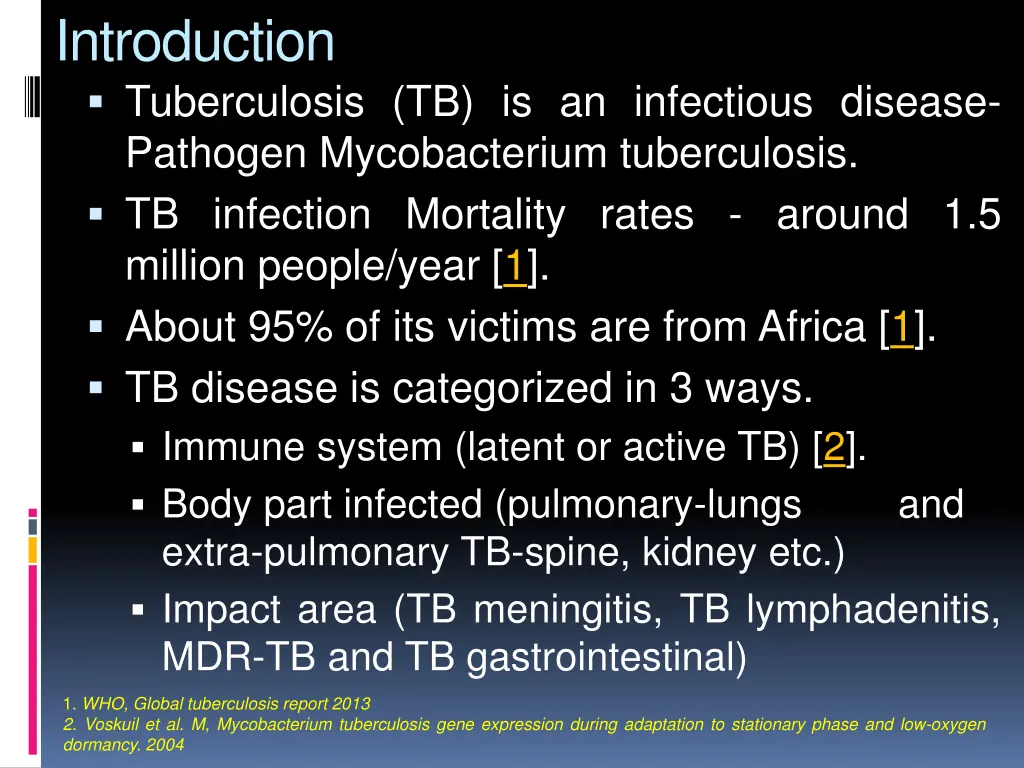 introduction tuberculosis tb is an infectious