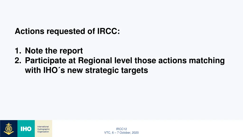 actions requested of ircc