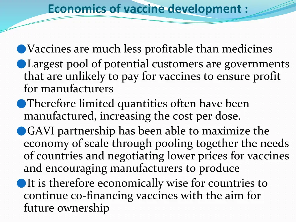 economics of vaccine development