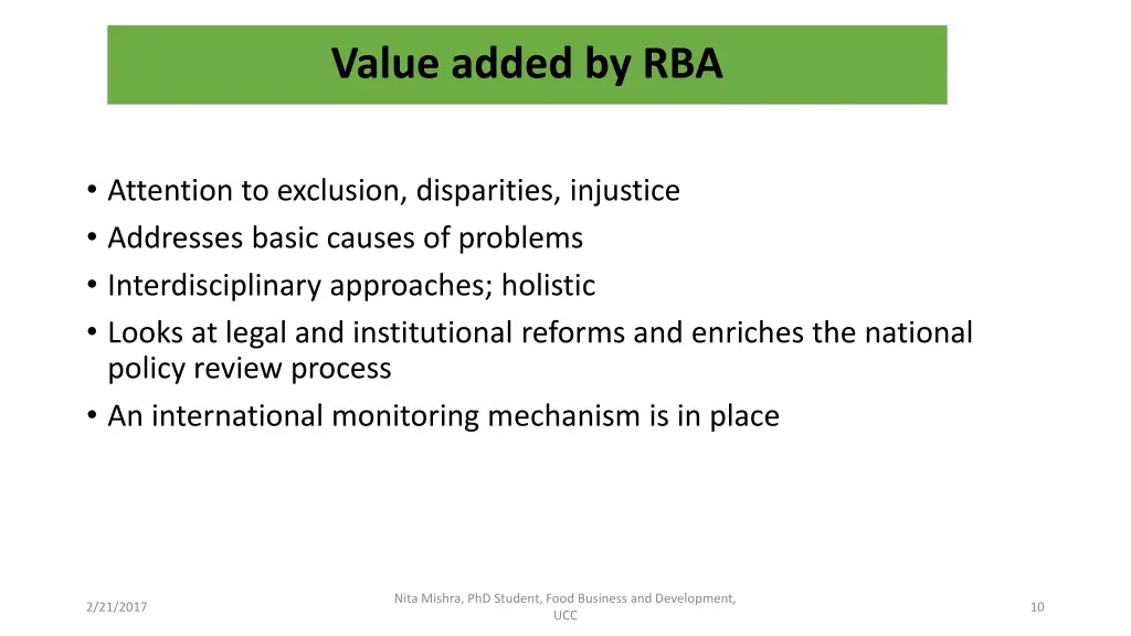 value added by rba