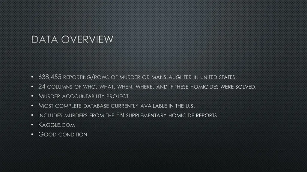 data overview