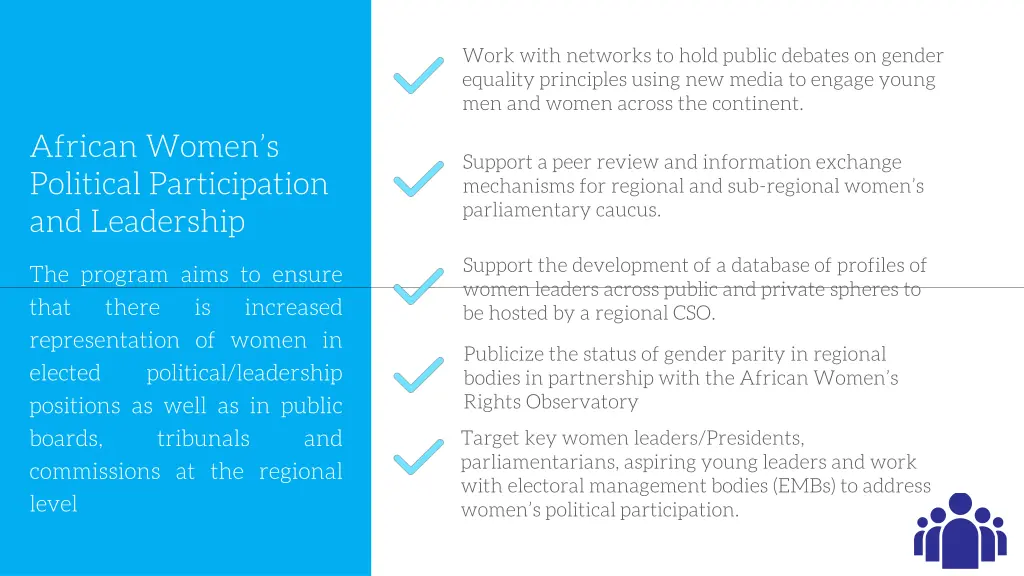 work with networks to hold public debates
