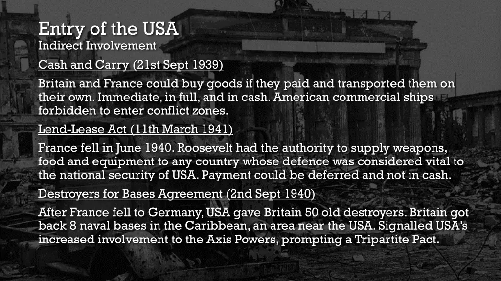entry of the usa indirect involvement cash