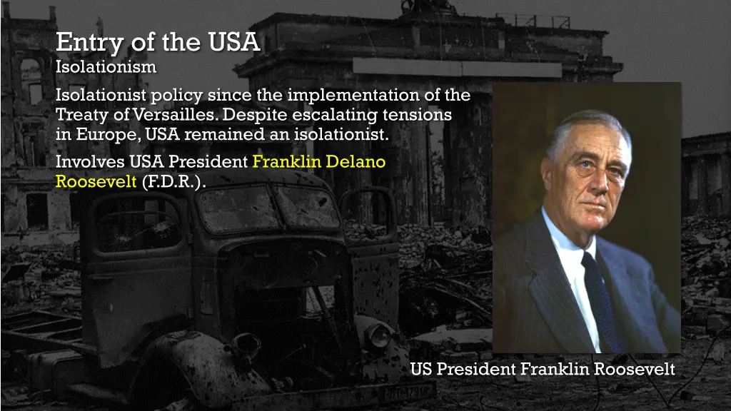 entry of the usa isolationism isolationist policy
