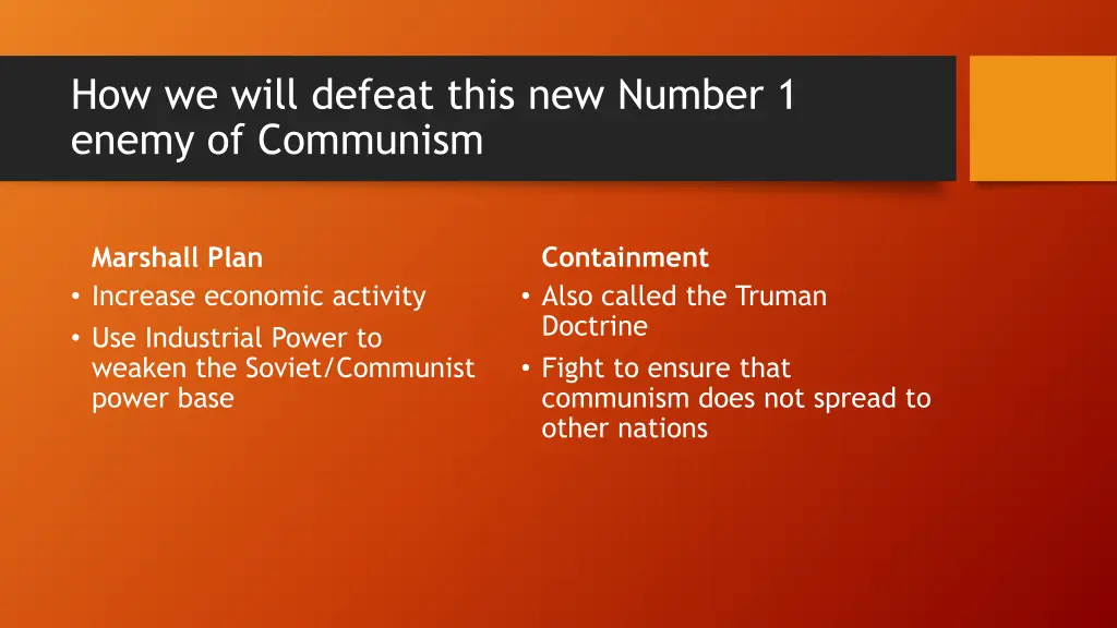 how we will defeat this new number 1 enemy