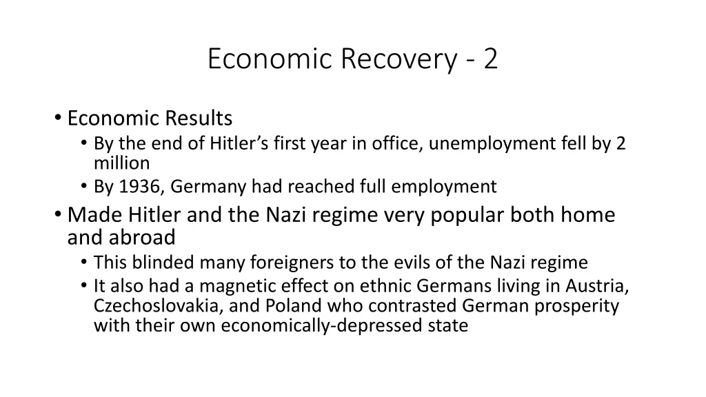 economic recovery 2