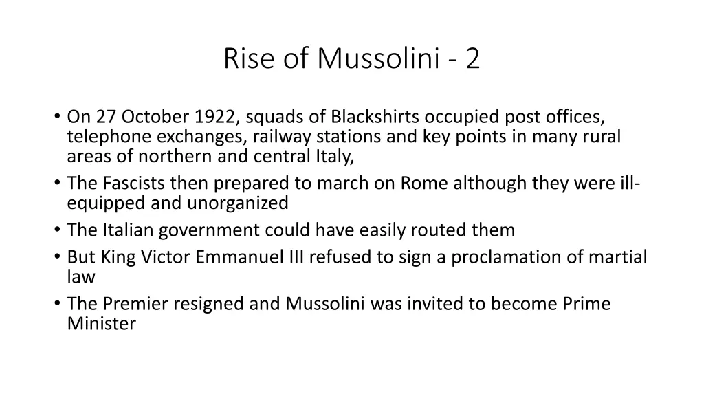 rise of mussolini 2