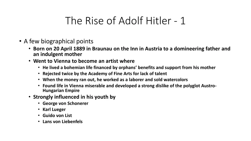the rise of adolf hitler 1