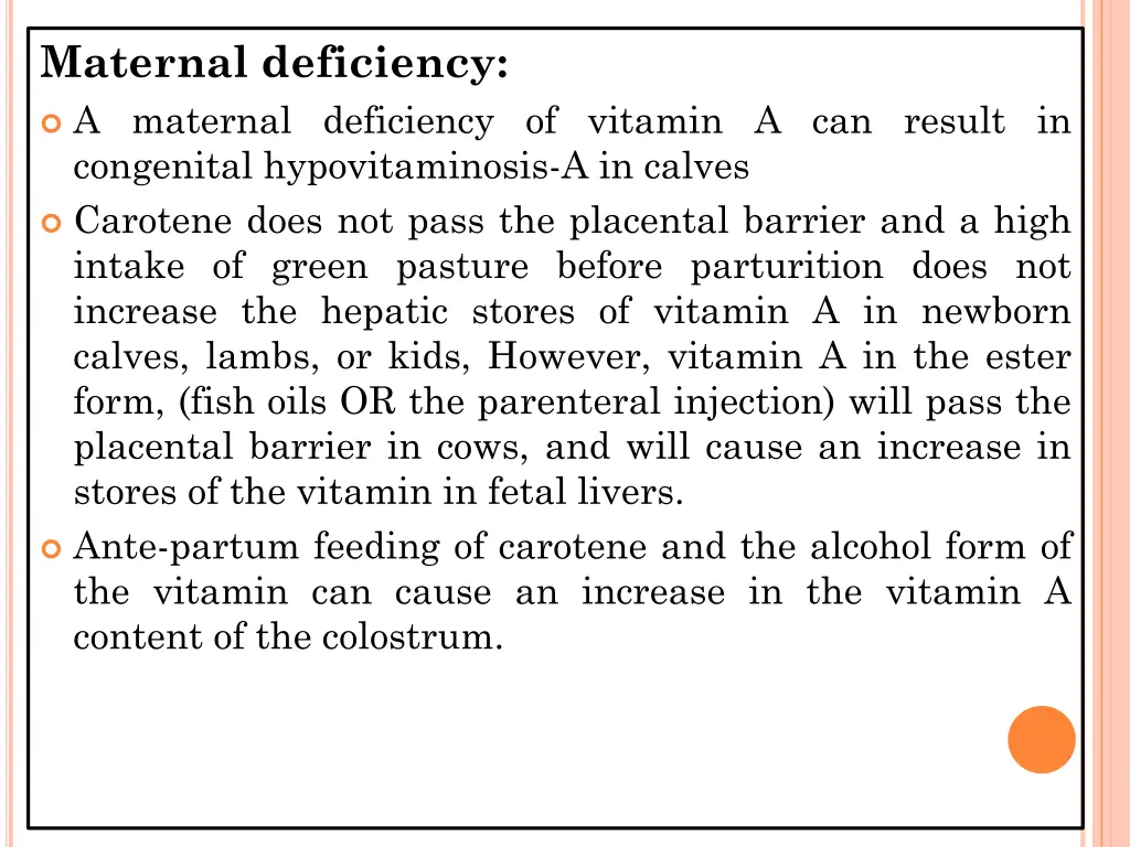 maternal deficiency a maternal deficiency