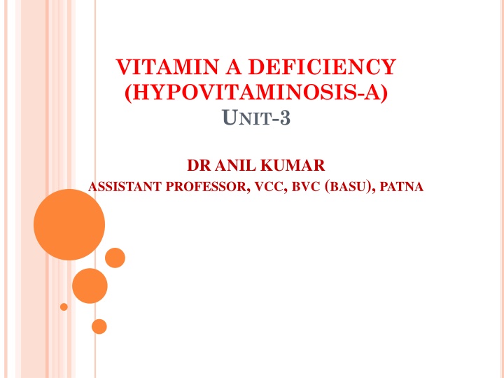 vitamin a deficiency hypovitaminosis a u nit 3