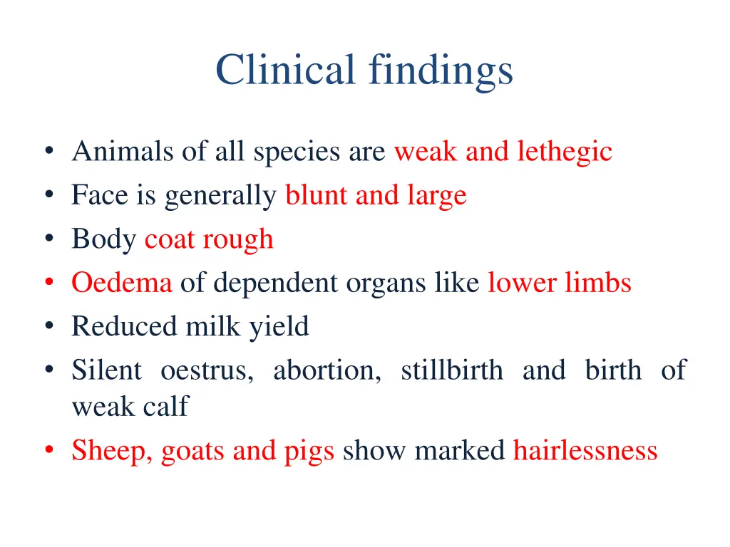 clinical findings