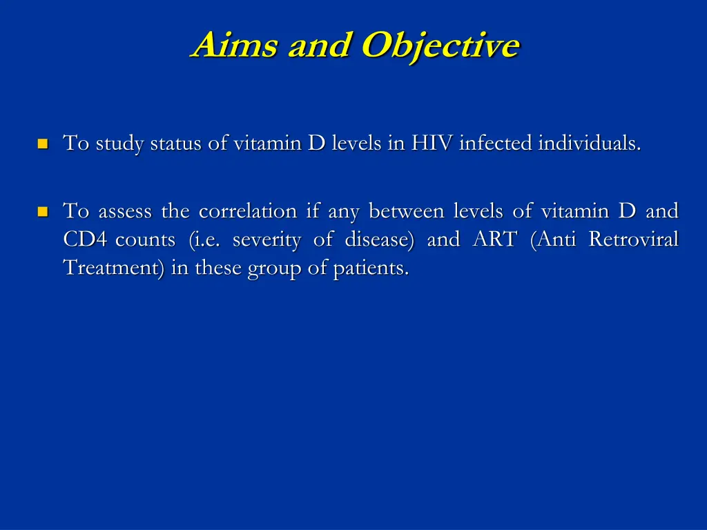 aims and objective