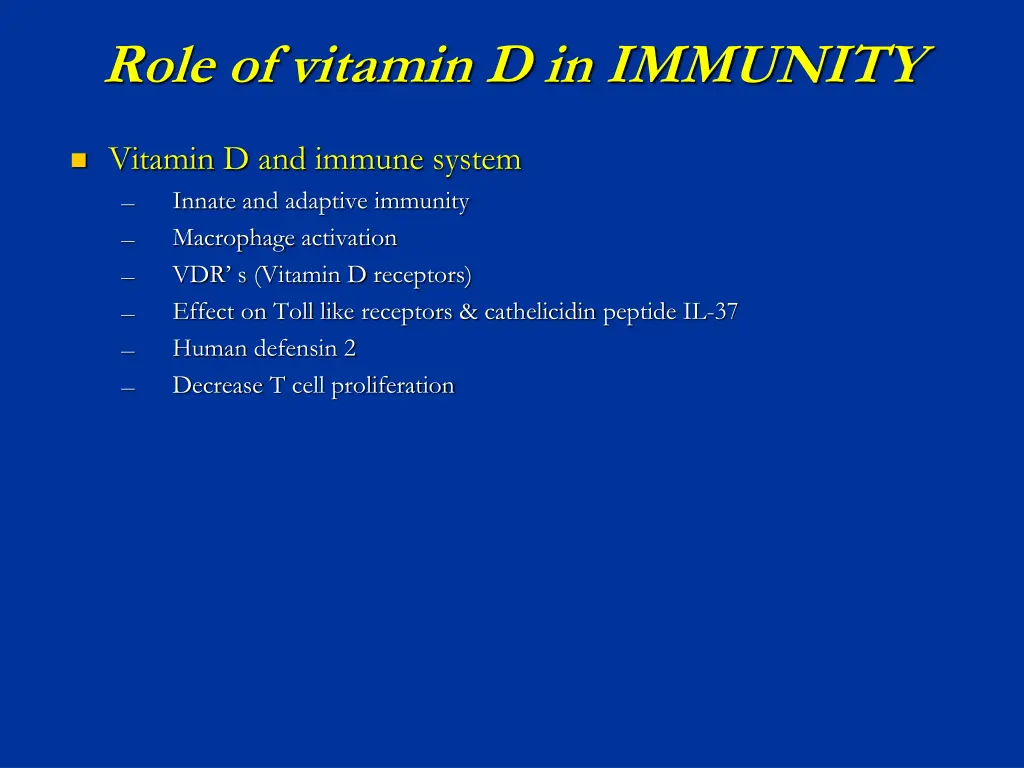role of vitamin d in immunity